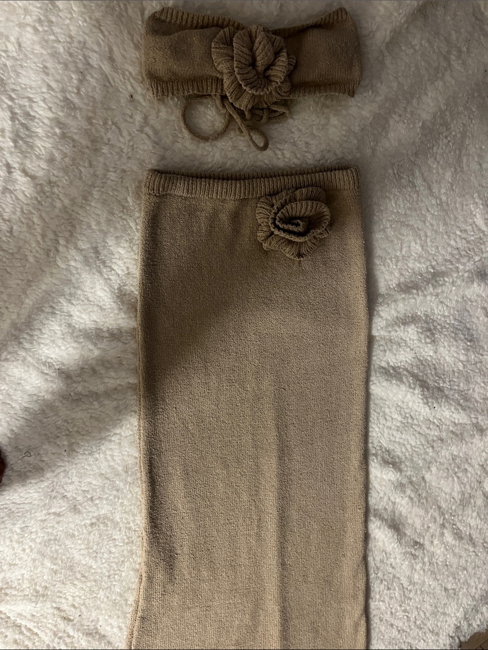 Neutral Knit Maxi Skirt - Taupe